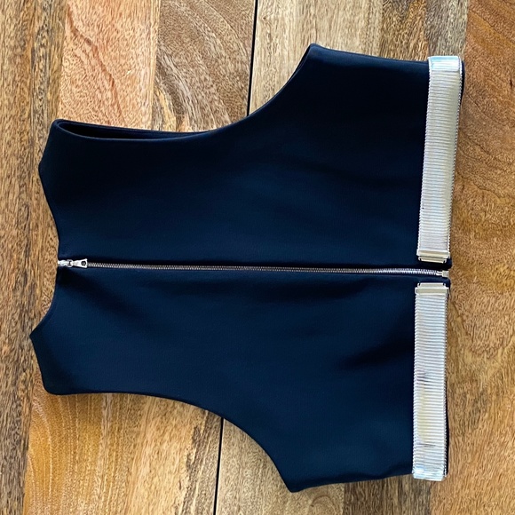 Mugler Runway Black Chain Crop Top NEW US8/M     *  RESERVED  * - Picture 10 of 11